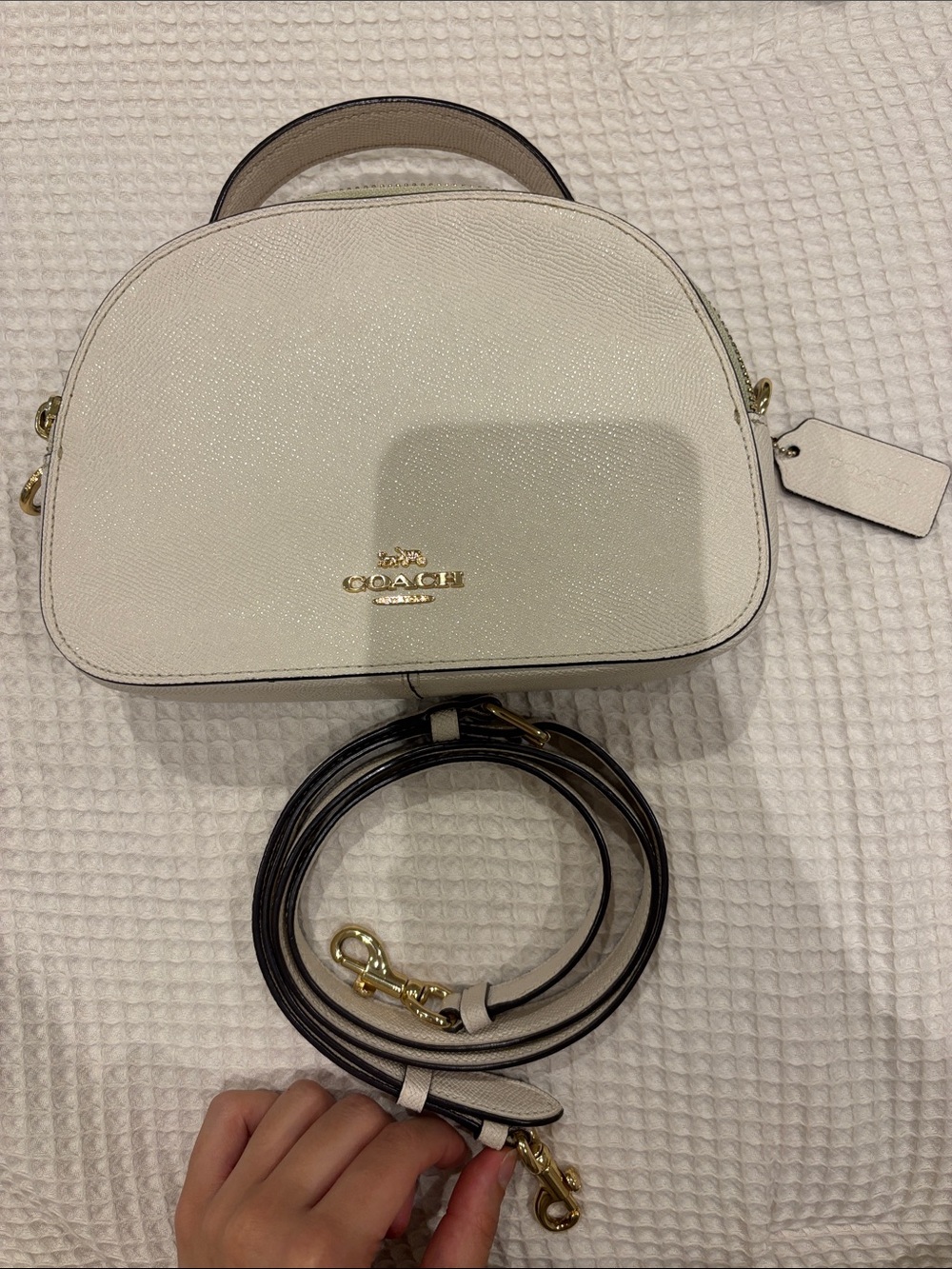 Coach Cream Dome Crossbody Bag with Gold Hardware